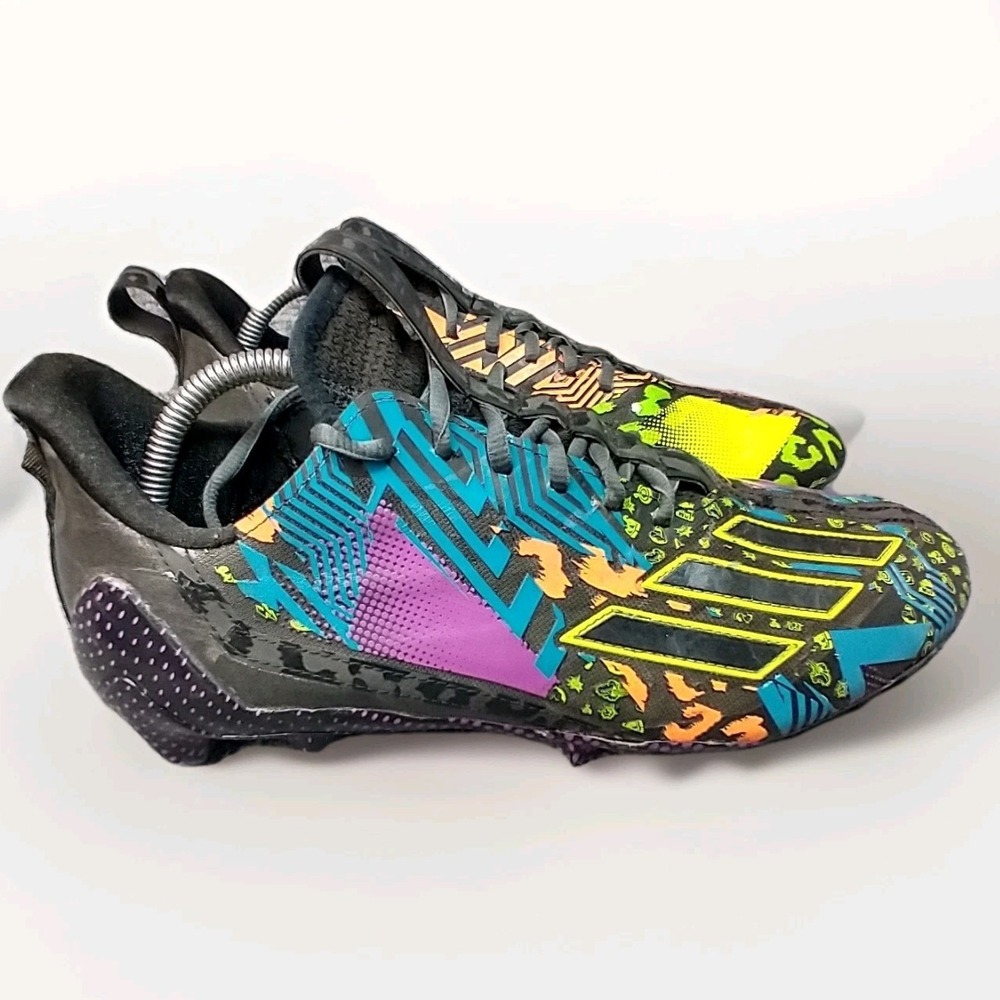 Adidas Adizero 12.0 Mismatch Black Neon Football Cleats IG9569 Mens 10‎ WR CB